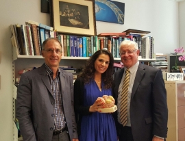 Image of From left: Associate Professor Henry Waldvogel, Nasim Mehrabi and Distinguished Professor Richard Faull 